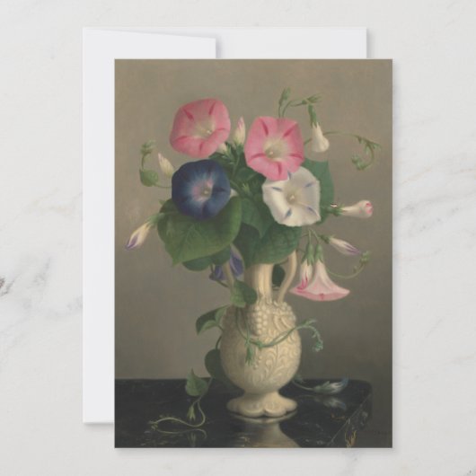 Carte de voeux plat de peinture à fleurs du matin (Devant)