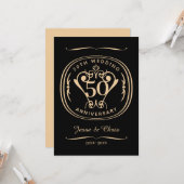 Carte de voeux plat du 50e anniversaire du Mariage (Devant/Arrière en situation)