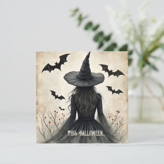 Carte de voeux Plat Halloween Enchantant (Debout devant)