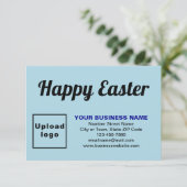 Carte de voeux Plat Pâques Bleu clair (Debout devant)