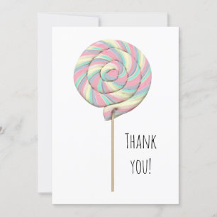 Carte de voeux Plat Pink Swirl Lollipop