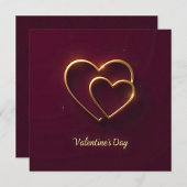 Carte de vœux plat pour la Saint-Valentin à deux c