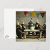 Carte de voeux plat pour l'anniversaire des singes (Devant / Derrière)