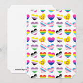 Carte de voeux plat Pride Hearts (Devant / Derrière)