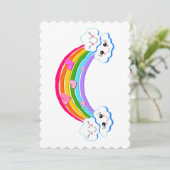 Carte de voeux plat Rainbow Clouds (Debout devant)