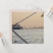 Carte de voeux plat River Nile Sunset (Devant/Arrière en situation)