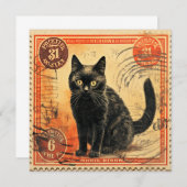 Carte de voeux plat Stamp de style vintage (Devant / Derrière)