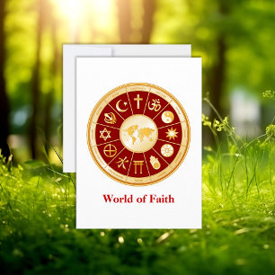 Carte de voeux plat World of Faith