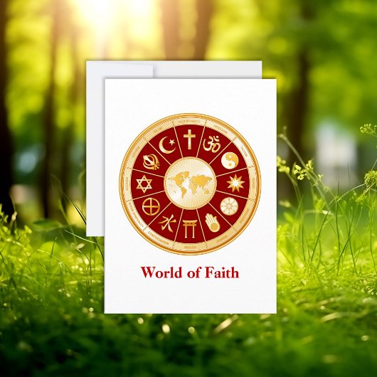 Carte de voeux plat World of Faith
