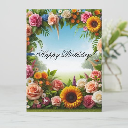 Carte de vœux plate (Debout devant)