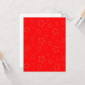 Carte de vœux plate à étoiles rouges (Devant/Arrière en situation)