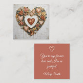 Carte de vœux plate abstraite vintage cœurs  (Devant / Derrière)