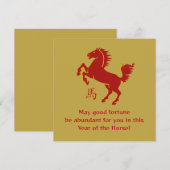 Carte de vœux plate année du cheval (Devant / Derrière)