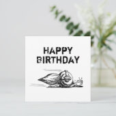 Carte de vœux plate anniversaire Rocket Snail (Debout devant)