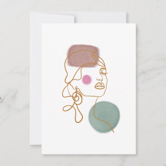 Carte de vœux plate avec beau visage en ligne (Devant)