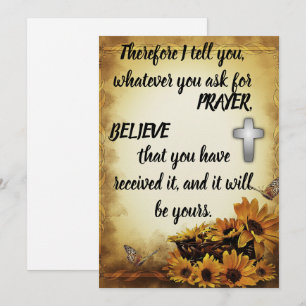 Carte de vœux plate avec verset biblique Demander