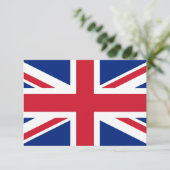 Carte de voeux plate blanche à drapeau Union Jack (Debout devant)