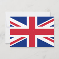 Carte de voeux plate blanche à drapeau Union Jack