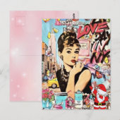 Carte de vœux plate, carte de remerciement (Devant / Derrière)