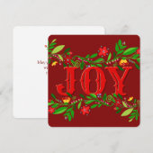 Carte de vœux plate de fête de Flower Berry Joy (Devant / Derrière)