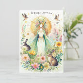 Carte de Vœux Plate de Fête Païenne Wiccanne d'Ost (Debout devant)