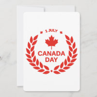 Carte de voeux plate de la Fête du Canada