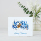 Carte de vœux plate de Noël joyeux (Debout devant)