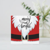 Carte de vœux plate de Noël Santa Merry & Bright (Debout devant)