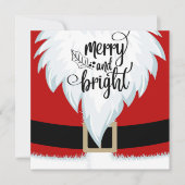 Carte de vœux plate de Noël Santa Merry & Bright (Devant)
