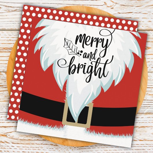 Carte de vœux plate de Noël Santa Merry & Bright