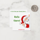 Carte de vœux plate de Père Noël sournois (Devant/Arrière en situation)