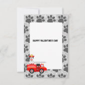 Carte de vœux plate de Saint-Valentin pour chiot 3 (Dos)