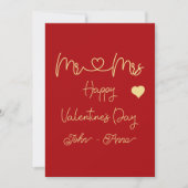 Carte de vœux plate de Saint-Valentin pour M. et M (Devant)