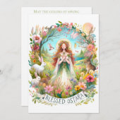 Carte de vœux plate de vacances païenne de sorcièr (Devant / Derrière)