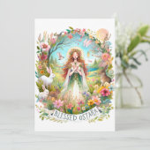 Carte de vœux plate de vacances païenne de sorcièr (Debout devant)