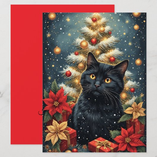 Carte de vœux plate décorative pour la saison (Devant / Derrière)