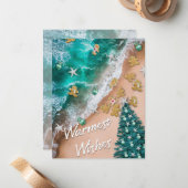 Carte de vœux plate en pain d'épices de Noël à la (Devant/Arrière en situation)