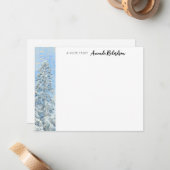 Carte de vœux plate et peinte avec un ciel bleu et (Devant/Arrière en situation)