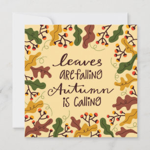 Carte de vœux plate Feuilles d'automne tombant