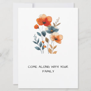 Carte de vœux plate florale aquarelle rose élégant