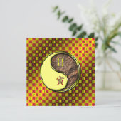 Carte de vœux plate Gemini & Earth Tiger (Debout devant)