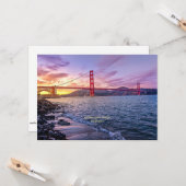 Carte de voeux plate Golden Gate Bridge (Devant/Arrière en situation)