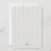 Carte de vœux plate 'Greige/Beige Stripes Happy Ne (Dos)