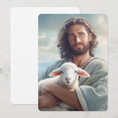 Carte de vœux plate Jésus (Devant / Derrière)