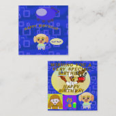 Carte de vœux plate Joyeux Anniversaire Puppy Spac (Devant / Derrière)