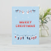 Carte de vœux plate Joyeux Noël (Debout devant)