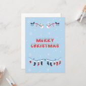 Carte de vœux plate Joyeux Noël (Devant/Arrière en situation)