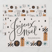 Carte de vœux plate Joyeux Noel Noël Fêtes (Devant / Derrière)