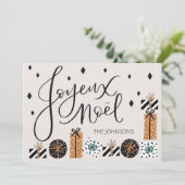 Carte de vœux plate Joyeux Noel Noël Fêtes (Debout devant)