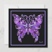 Carte de vœux plate Papillon Violet 31 (Devant)